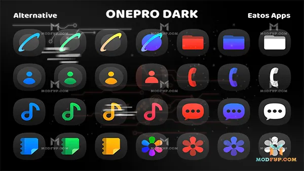 One Pro Dark Icon Pack APK Screenshot