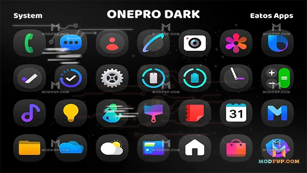 One Pro Dark Icon Pack APK Screenshot