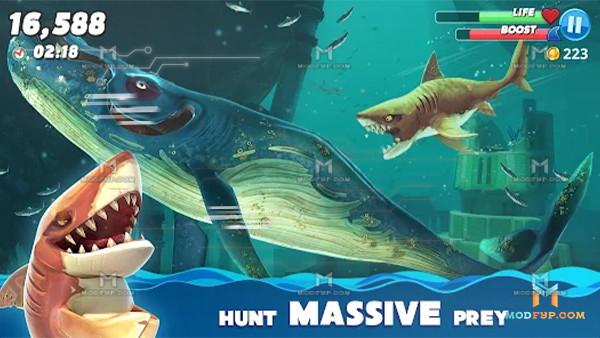 Hungry Shark World Mod APK (Unlimited money/Gold) Screenshot