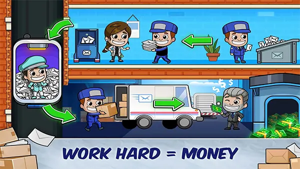 Idle Mail Tycoon Mod APK Screenshot