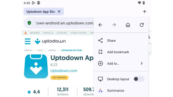 Opera browser APK Screenshot