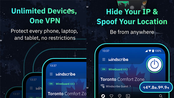 Windscribe VPN Mod APK (Pro Unlocked) Screenshot