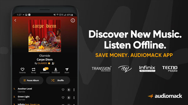 Audiomack Mod APK (Premium Unlocked) Screenshot