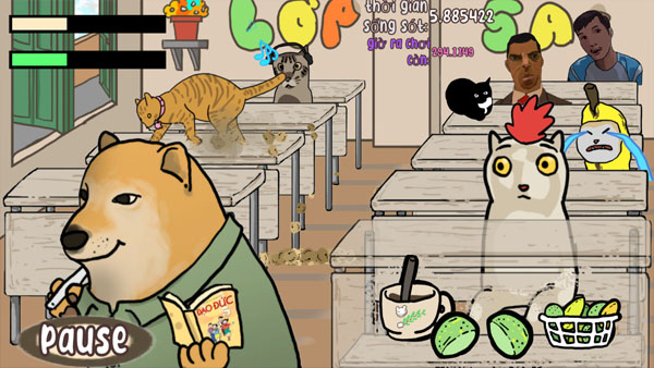 Cat Eat In Classroom APK Screenshot